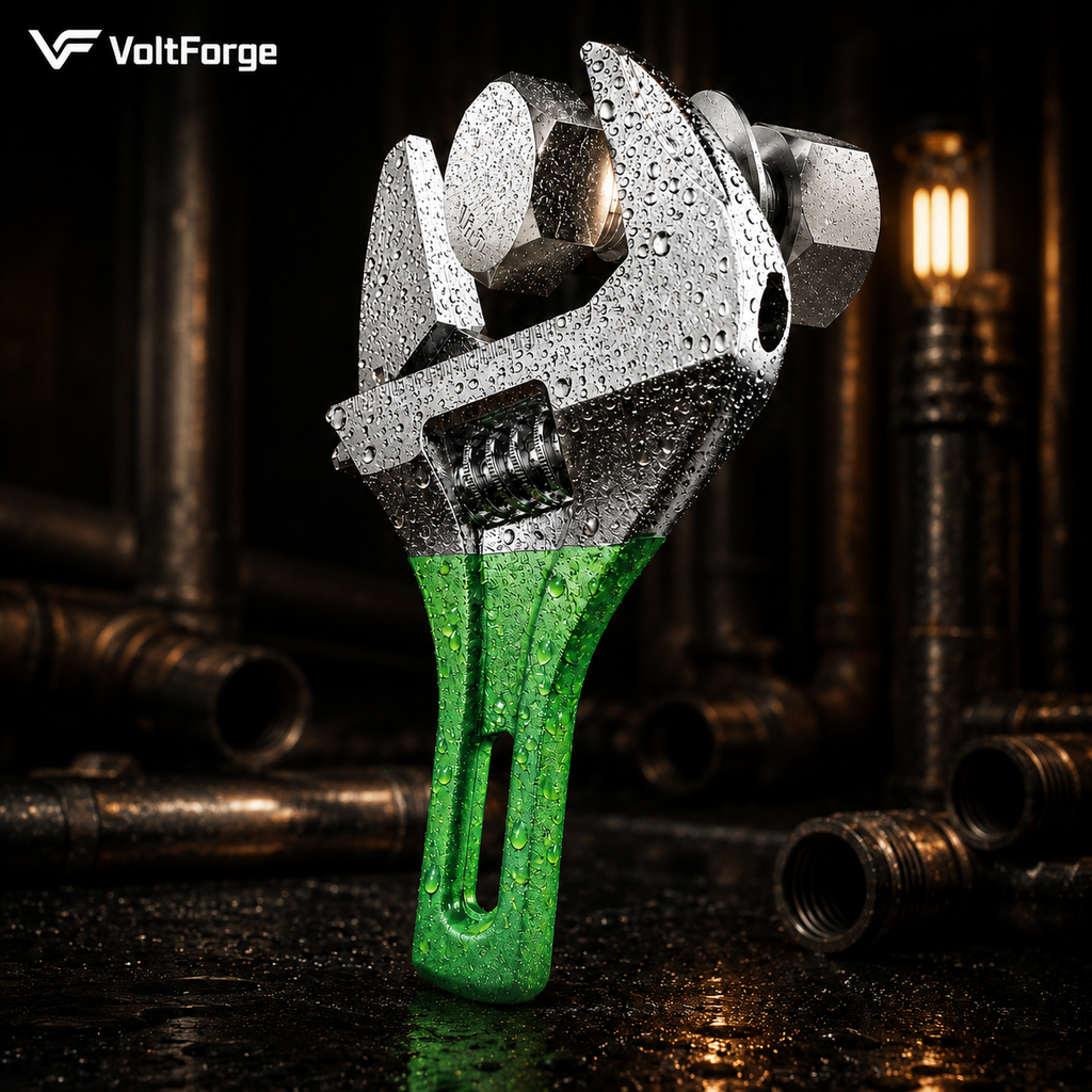 VoltForge Large Opening Adjustable Wrench – Multi-Purpose Pipe Spanner for Plumbing, Bathroom & Maintenance Repairs