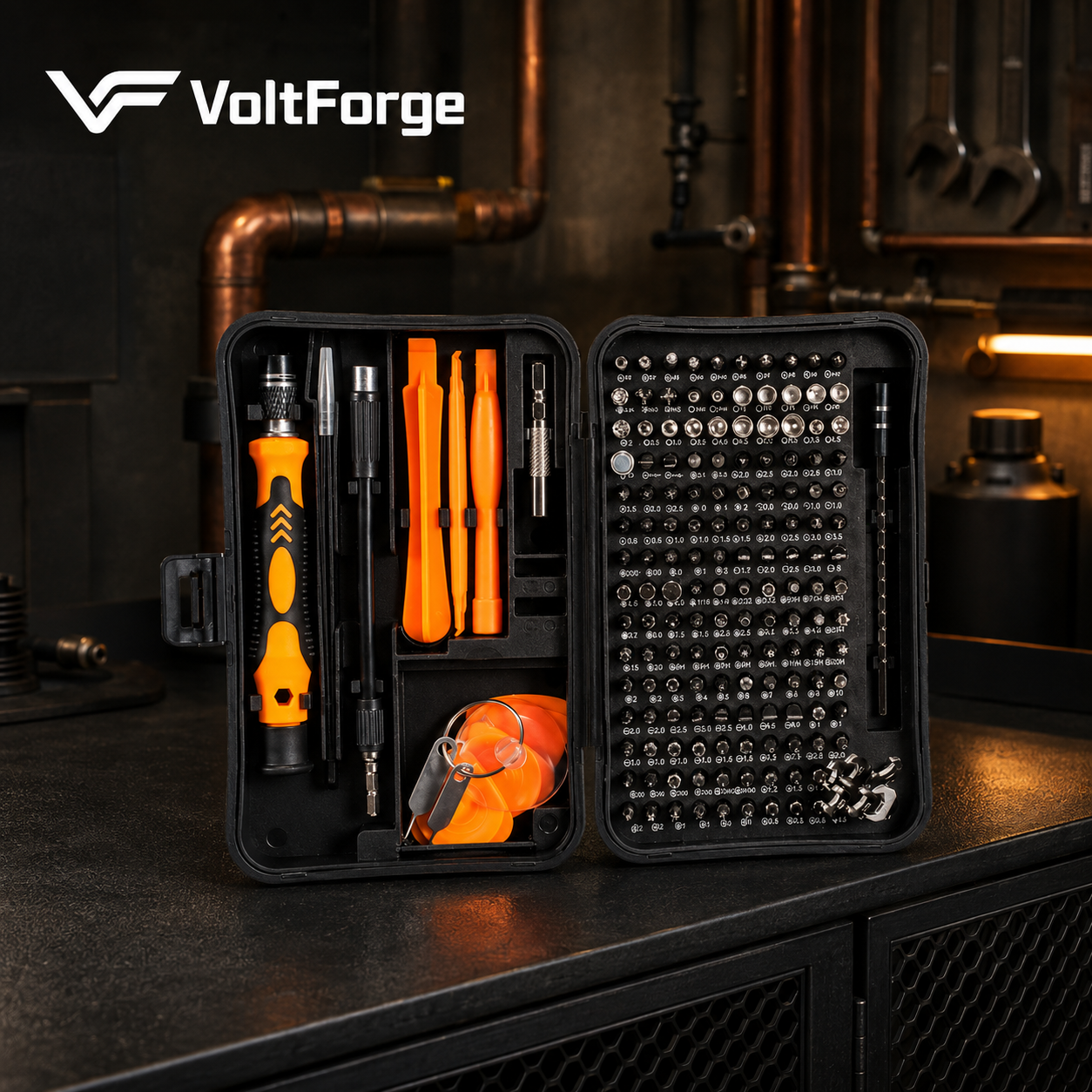 VoltForge 170-in-1 Precision Screwdriver Set – Magnetic Repair Kit with 154 Bits for Electronics, Phones, Laptops & DIY Repairs