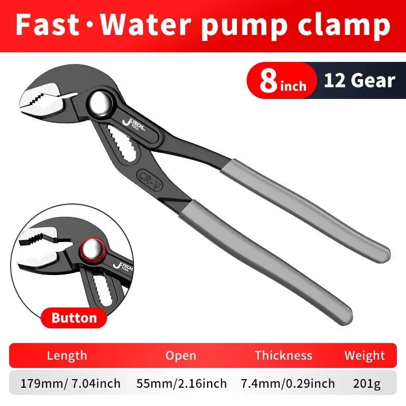 VoltForge Quick-Release V-Jaw Water Pump Pliers