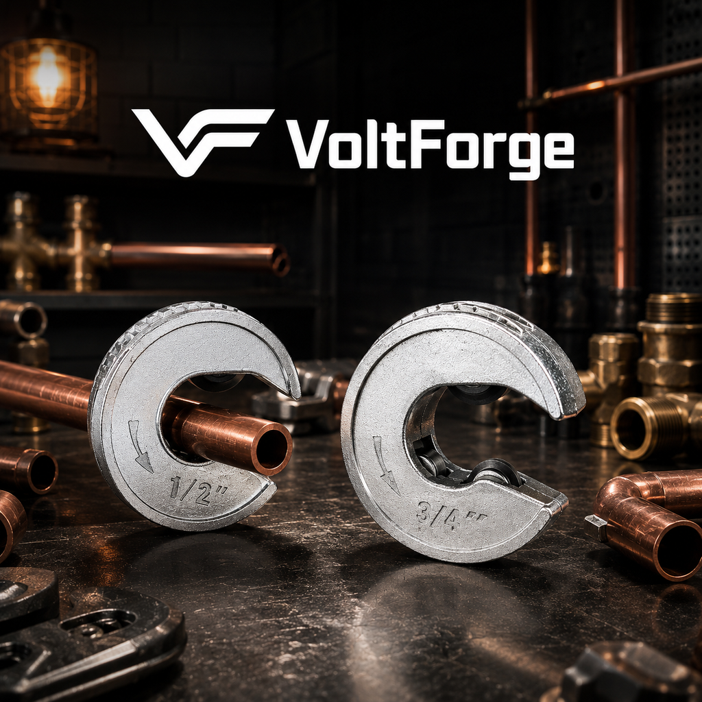 VoltForge Round Tube Cutter 1/2"–3/4" – Copper & Aluminium Pipe Cutting Tool with Automatic Locking Mechanism