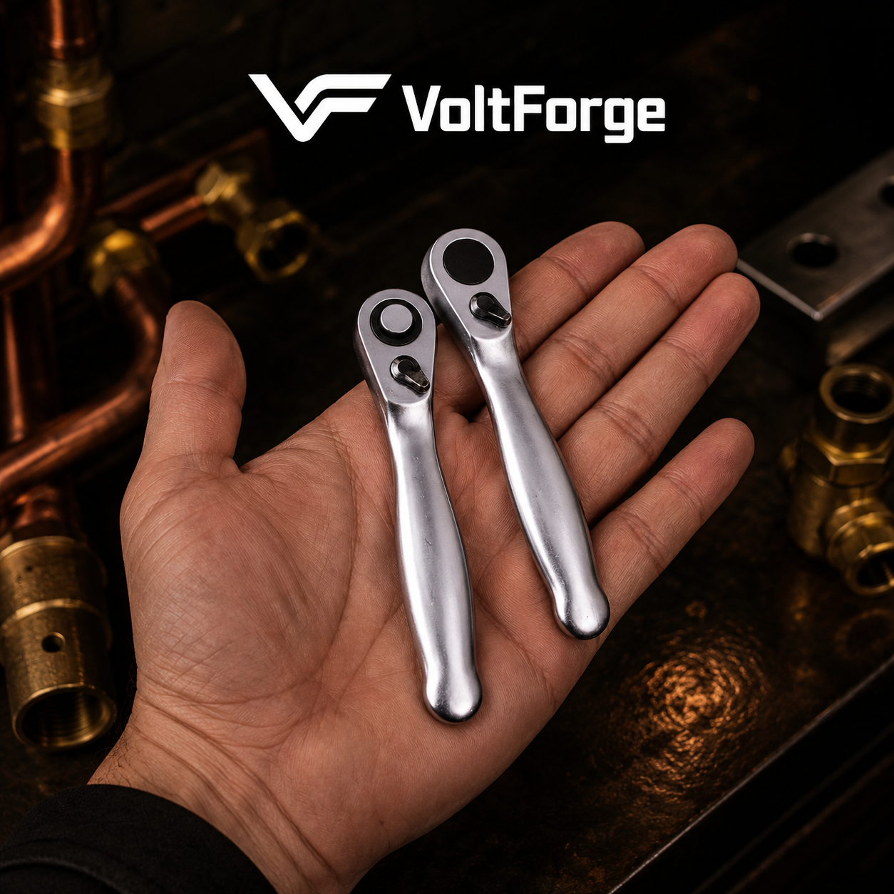 VoltForge 1/4" Drive Mini Ratchet Wrench – 72-Tooth Quick Release Socket Spanner for Precision Repair & Assembly Work
