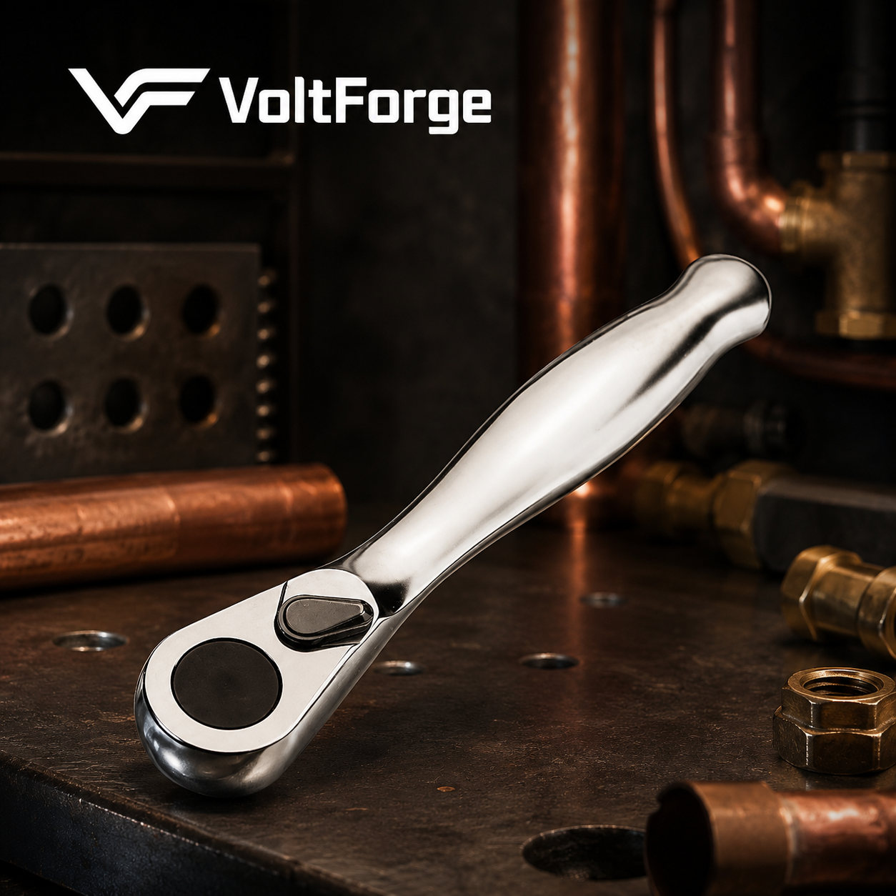 VoltForge 1/4" Drive Mini Ratchet Wrench – 72-Tooth Quick Release Socket Spanner for Precision Repair & Assembly Work