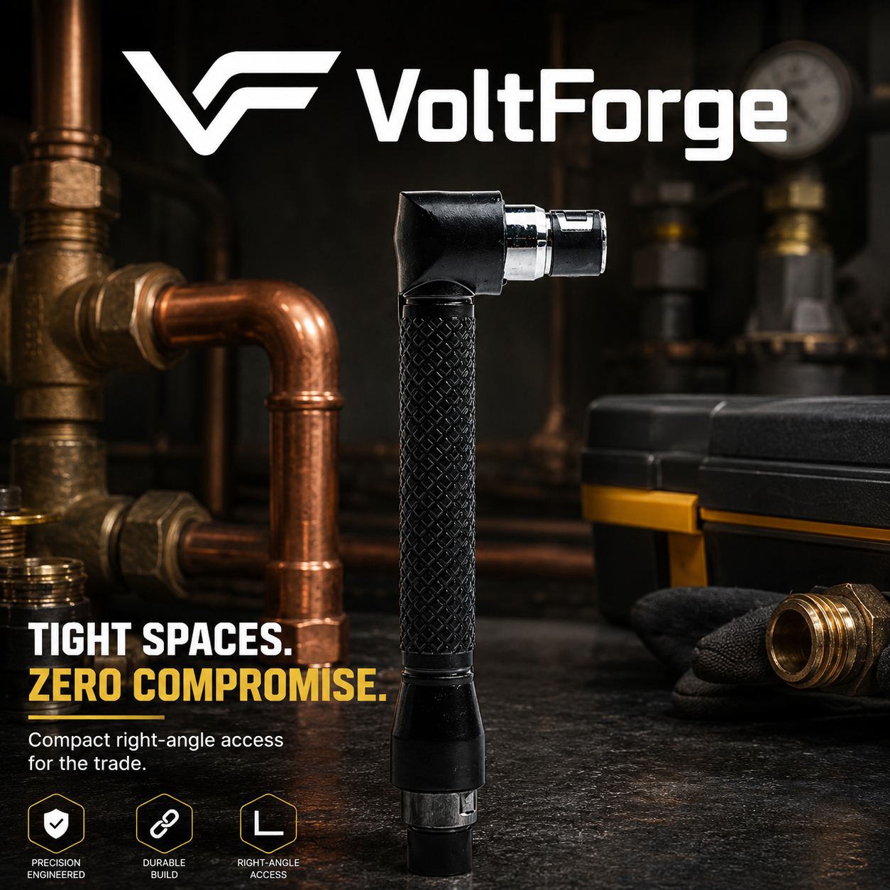 VoltForge 90° L-Shaped Hex Bit Driver Set with 10 Bits