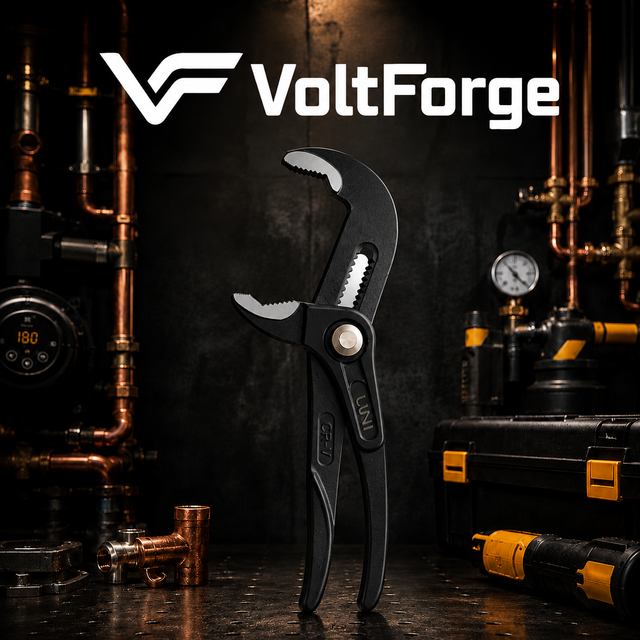 VoltForge Quick Adjust V-Jaw Water Pump Pliers