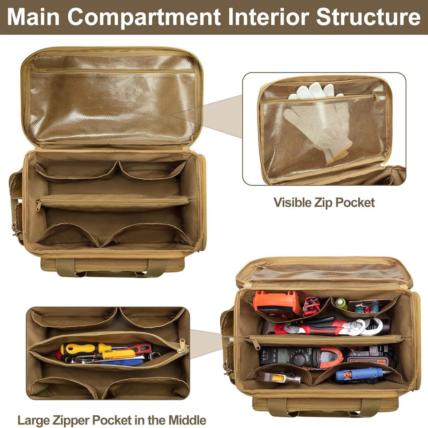 VoltForge Heavy-Duty Tool Storage Bag 14"