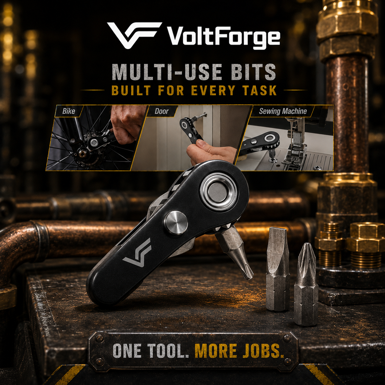 VoltForge Mini Right-Angle Ratcheting Screwdriver Set