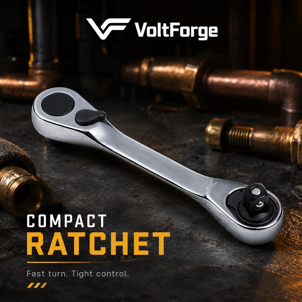 VoltForge 1/4" Dual-Ended Ratcheting Wrench