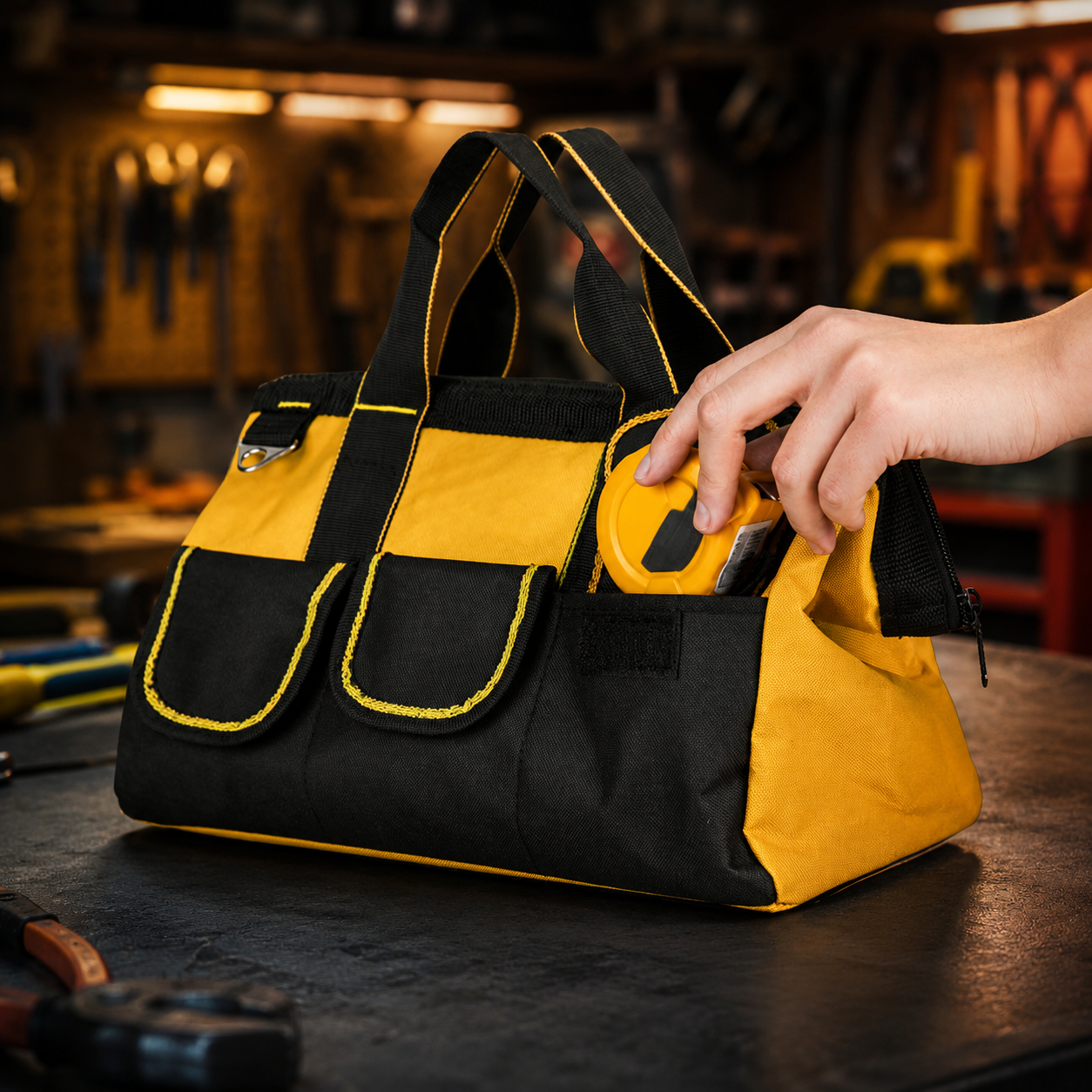 VoltForge ProCarry Heavy-Duty Waterproof Tool Bag – Portable Multi-Pocket Organizer for Mechanics, Plumbers & Trade Professionals