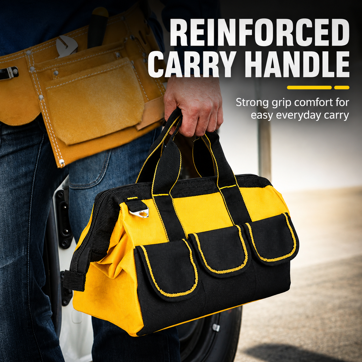 VoltForge ProCarry Heavy-Duty Waterproof Tool Bag – Portable Multi-Pocket Organizer for Mechanics, Plumbers & Trade Professionals