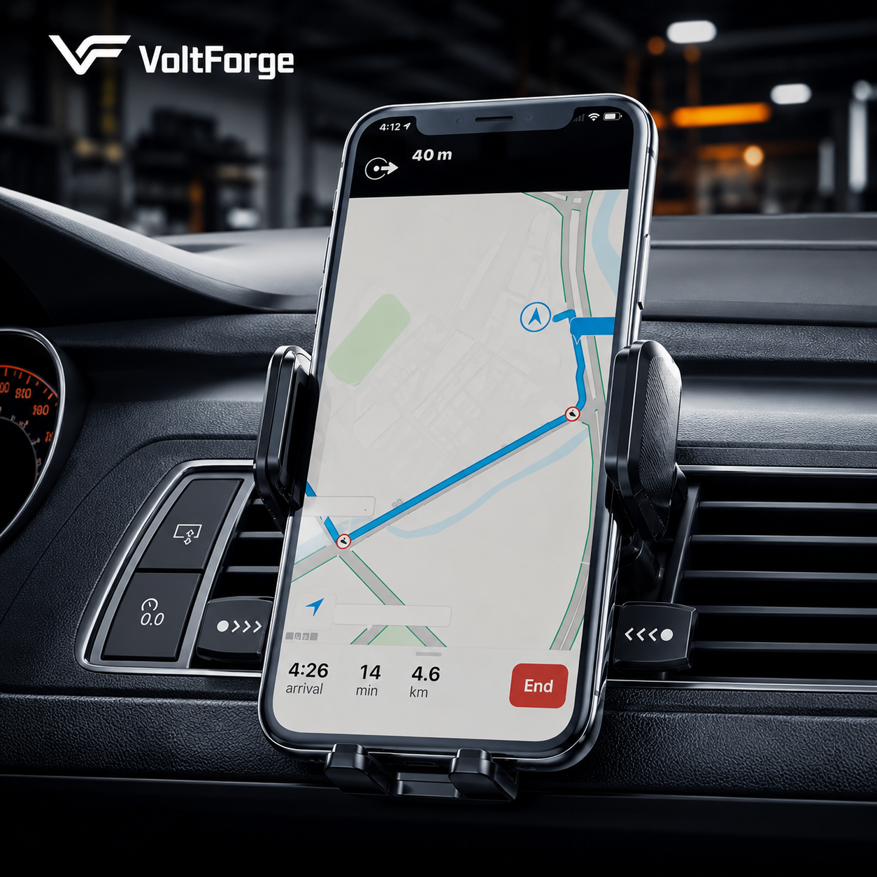 VoltForge Secure Grip Car Phone Holder