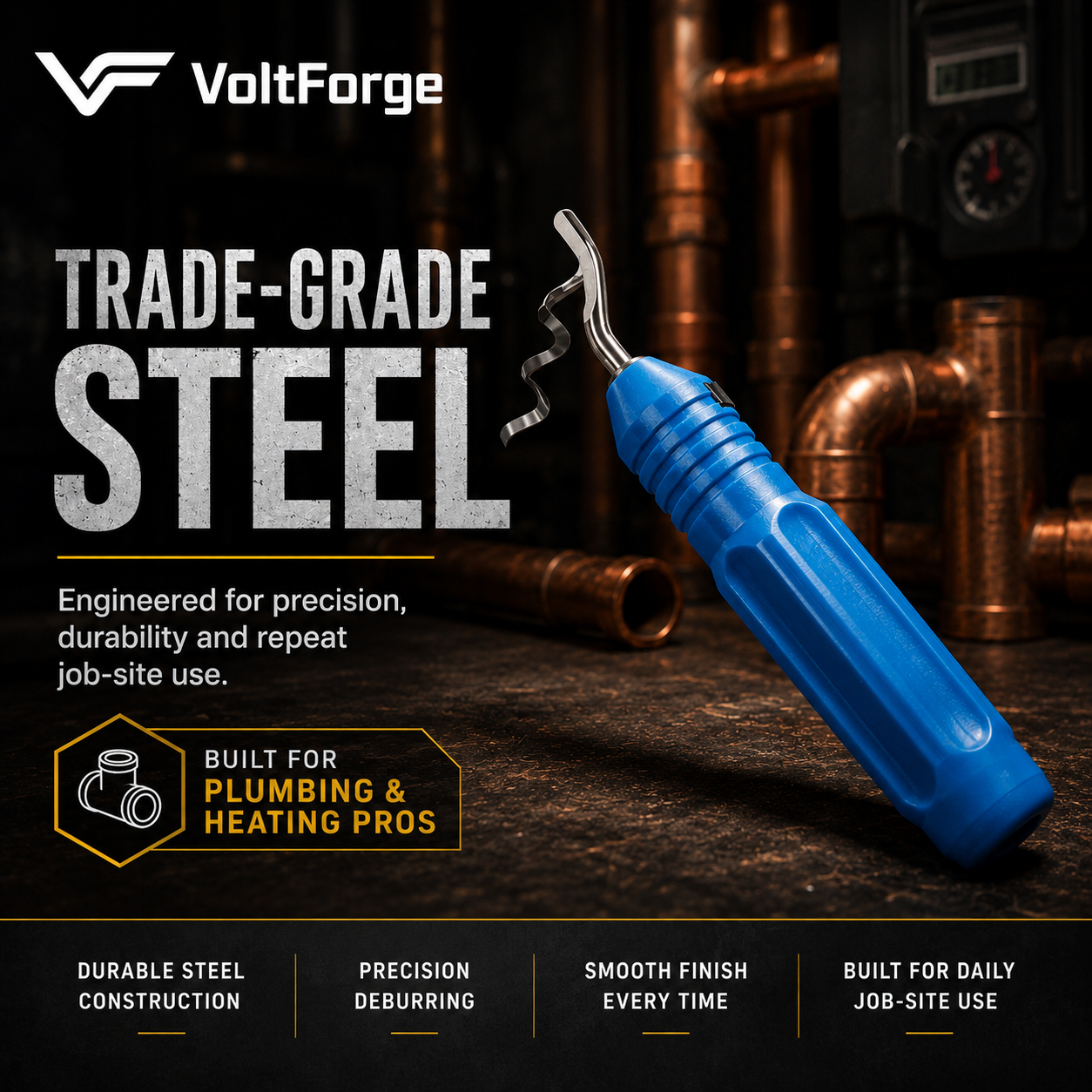 VoltForge Ratchet Pipe Cutter (8-29mm)