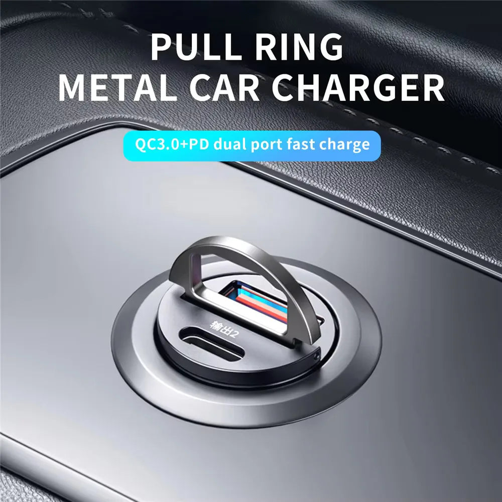 VoltForge PD & QC3.0 Dual-Port Fast Car Charger