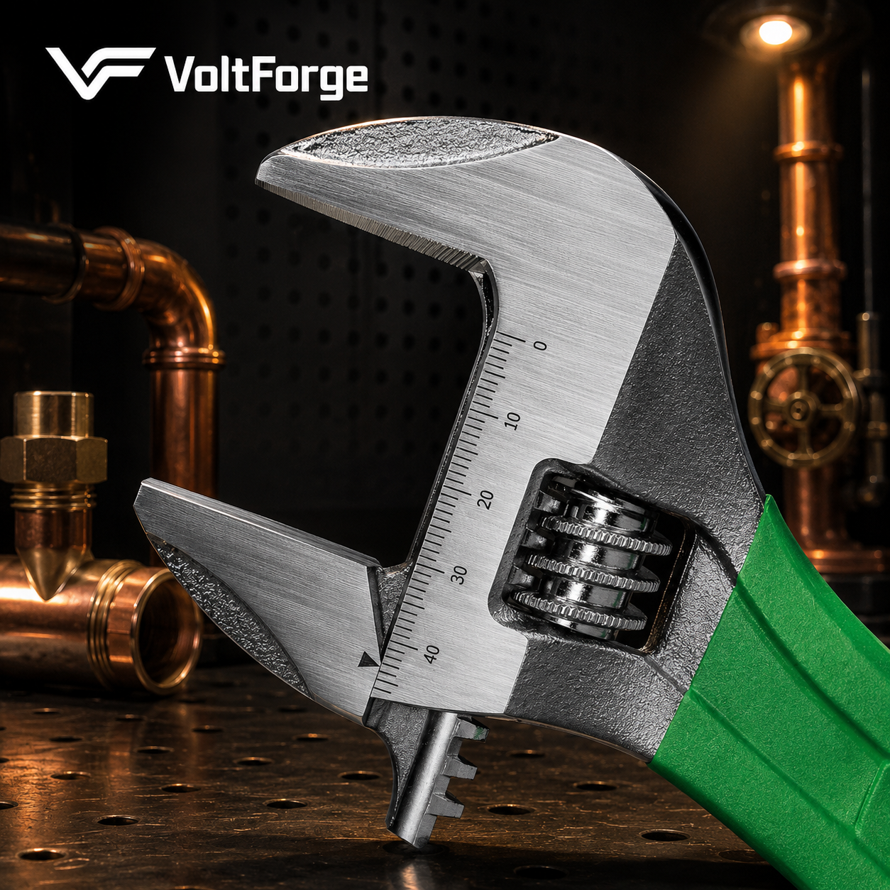 VoltForge Large Opening Adjustable Wrench – Multi-Purpose Pipe Spanner for Plumbing, Bathroom & Maintenance Repairs