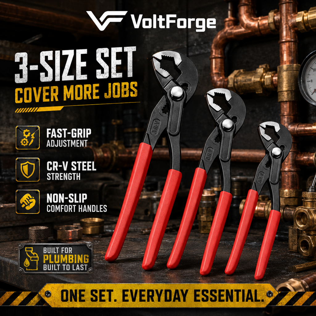 VoltForge Quick Adjust V-Jaw Water Pump Pliers