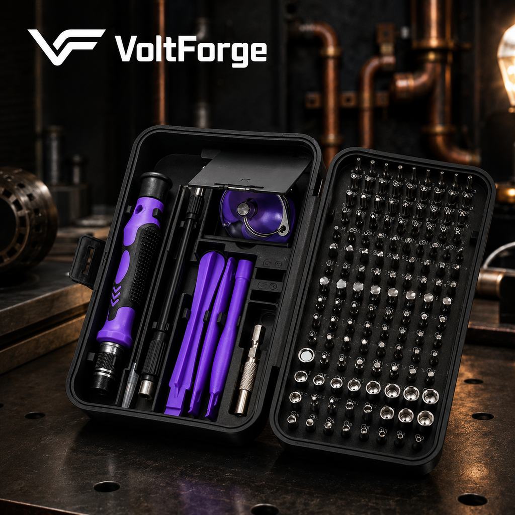 VoltForge 170-in-1 Precision Screwdriver Set – Magnetic Repair Kit with 154 Bits for Electronics, Phones, Laptops & DIY Repairs