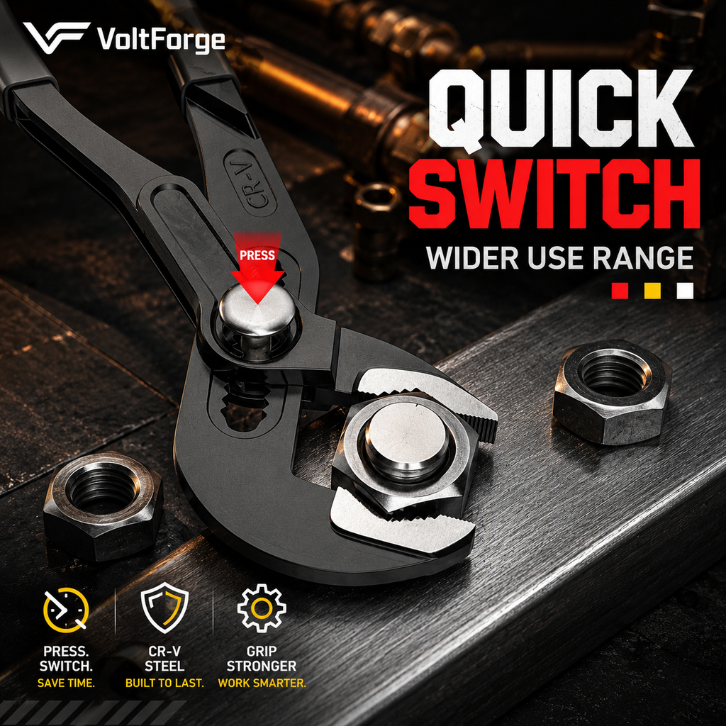 VoltForge Quick-Release Adjustable Water Pump Pliers