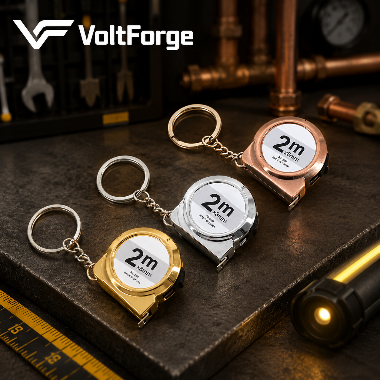 VoltForge Mini Retractable Tape Measure 2M