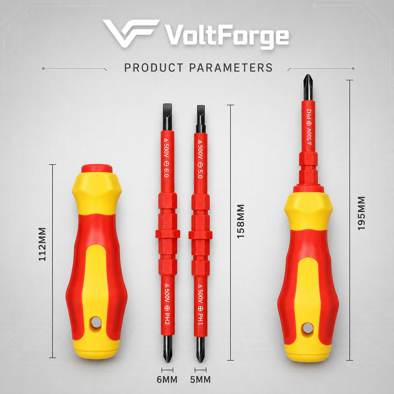 VoltForge 3-in-1 Insulated Electrician Screwdriver Kit